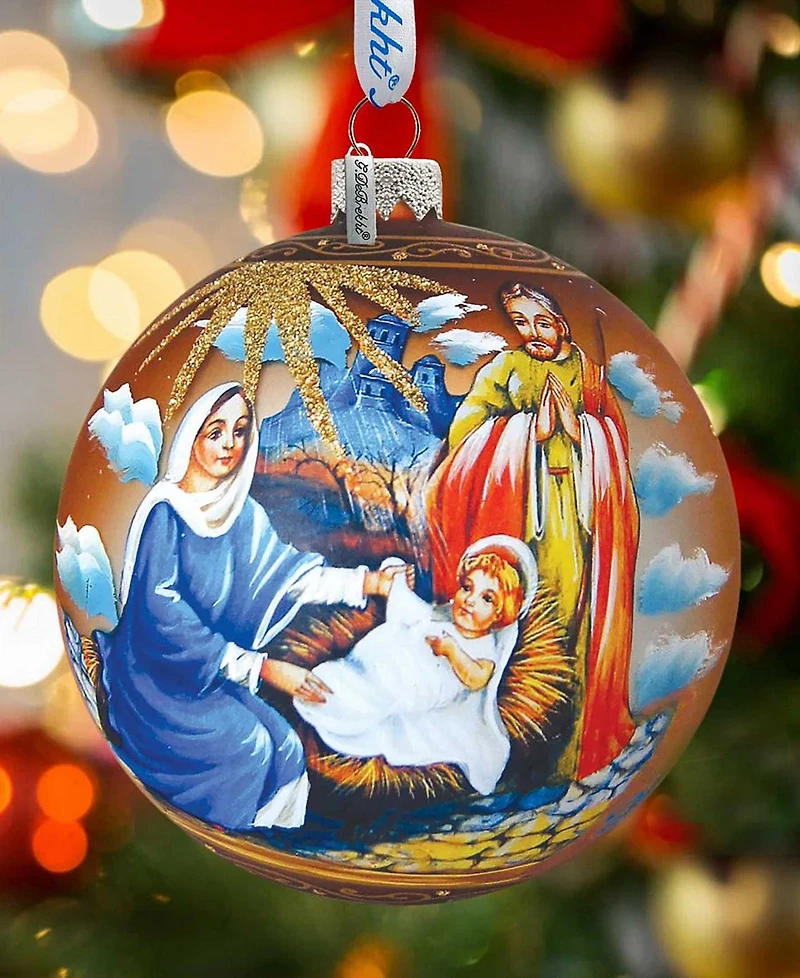 G.DeBrekht Holy Family Ball Glass Ornament