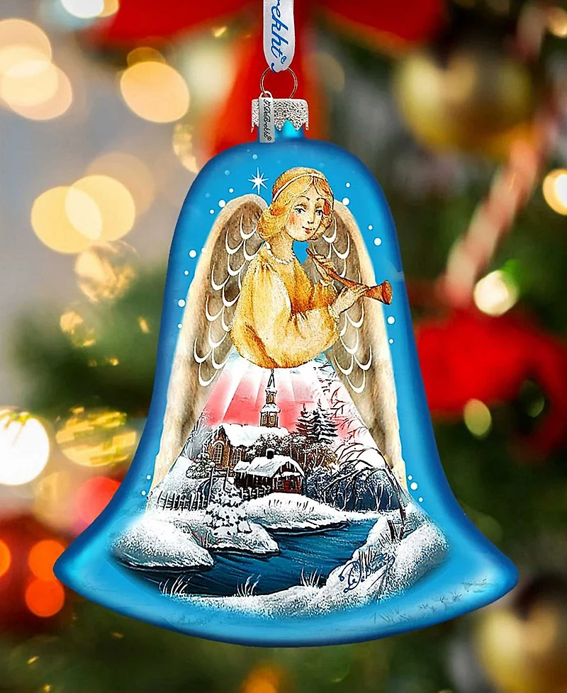 G.DeBrekht Angel Bell Glass Ornament