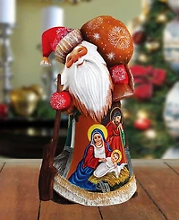 G.DeBrekht Woodcarved Hand Painted Nativity Santa Figurine