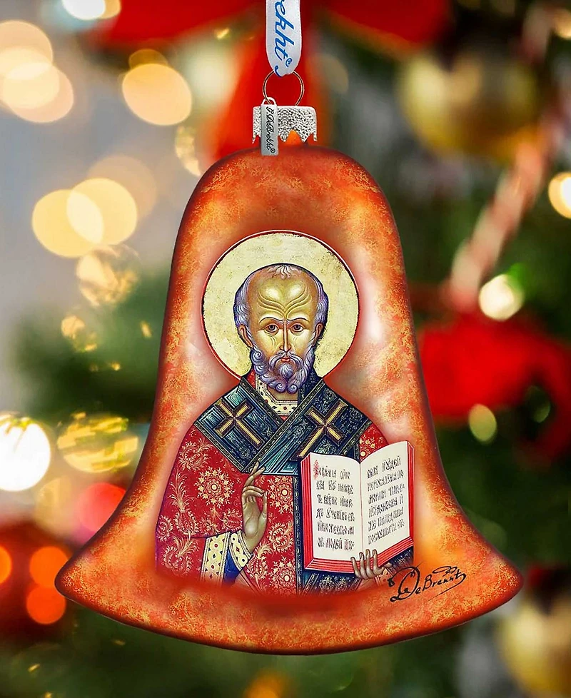 G.DeBrekht Saint Nick Bell Glass Ornament