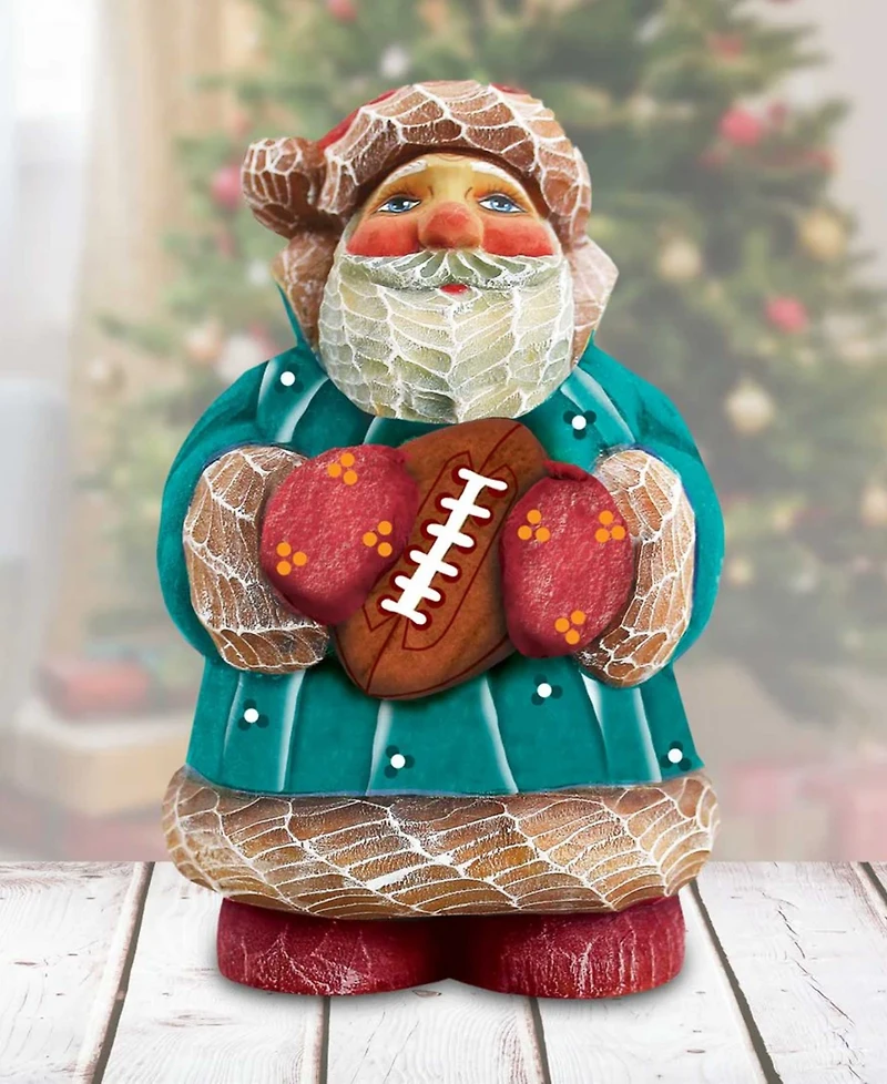 G.DeBrekht Football Santa Figurine