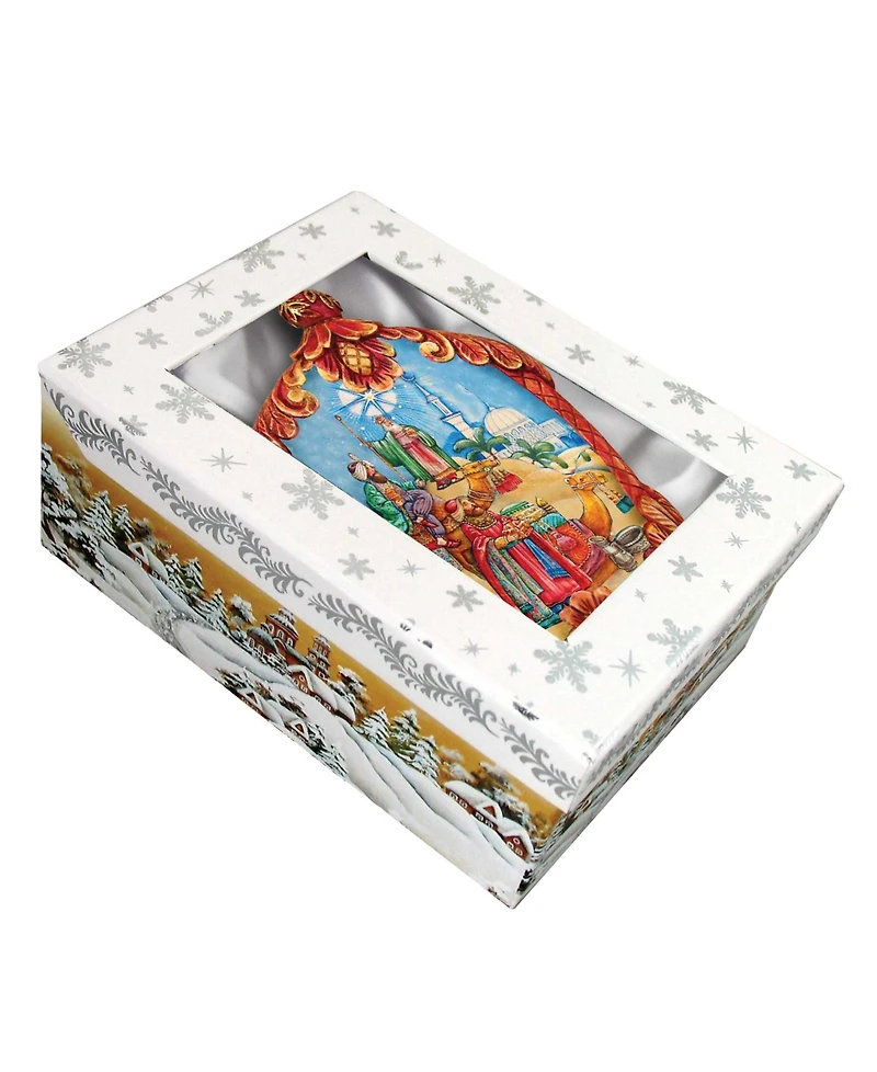 G.DeBrekht Hand Painted Three Kings Scenic Ornament