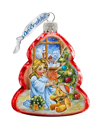 G.DeBrekht Nativity Santa Angel Glass Ornament