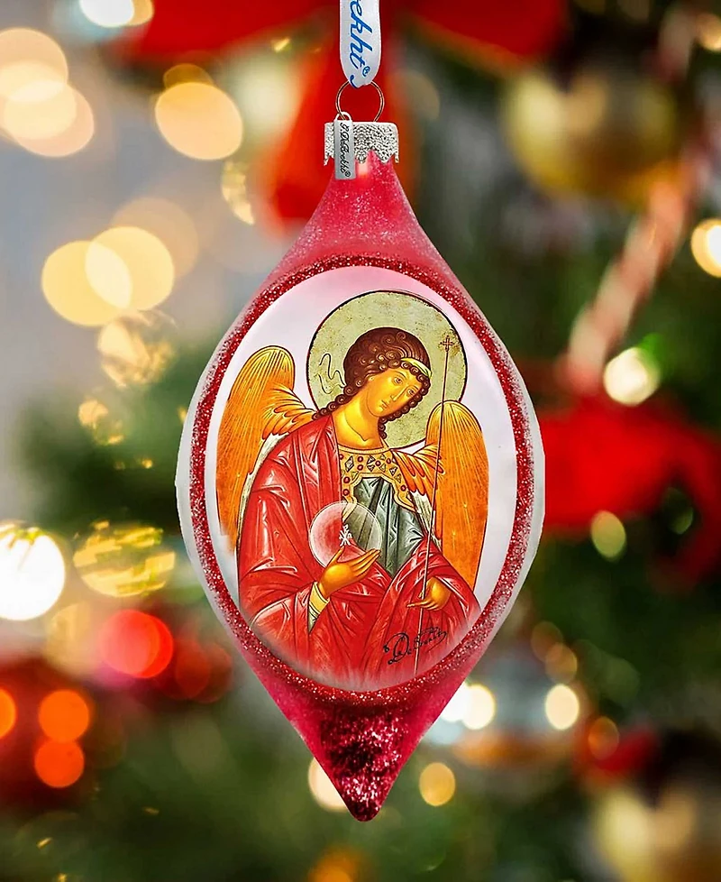 G.DeBrekht Saint Michael Drop Glass Ornament