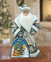 G.DeBrekht Woodcarved Hand Painted Christmas Tree Dancing Santa Figurine