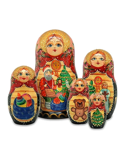 G.DeBrekht Night Before Christmas 5 Piece Russian Matryoshka Nested Doll