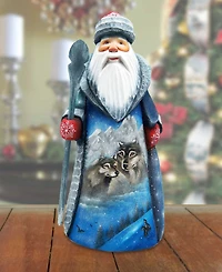 G.DeBrekht Woodcarved Hand Painted Nutcracker Santa Figurine
