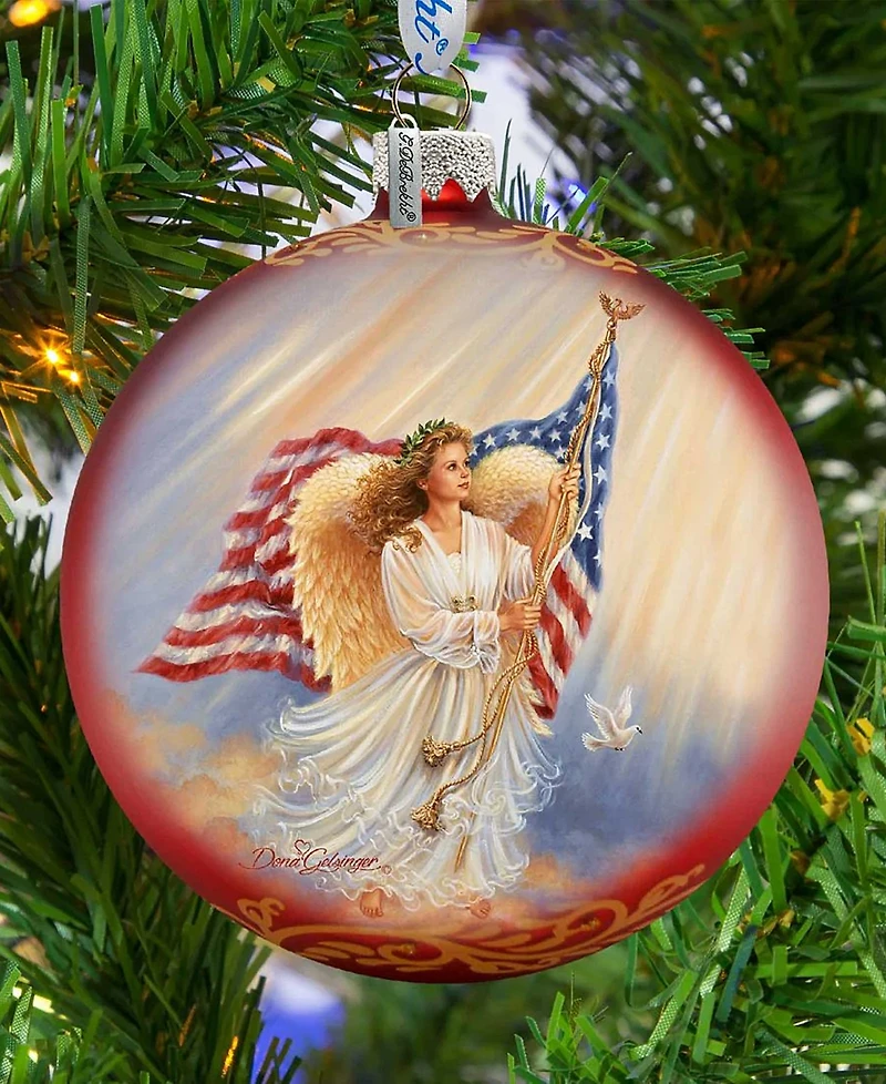 G.DeBrekht American Angel Glass Ornament by Dona Gelsinger