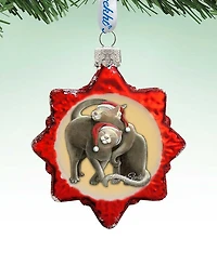 G.DeBrekht Christmas Cuddling Kitties Hand Painted Glass Ornament