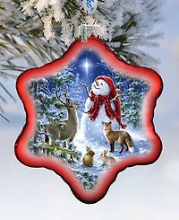 G.DeBrekht Heaven and Nature Snowman Glass Ornament Holiday Splendor