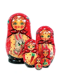 G.DeBrekht 5 Piece Bunny Russian Matryoshka Nested Doll Set