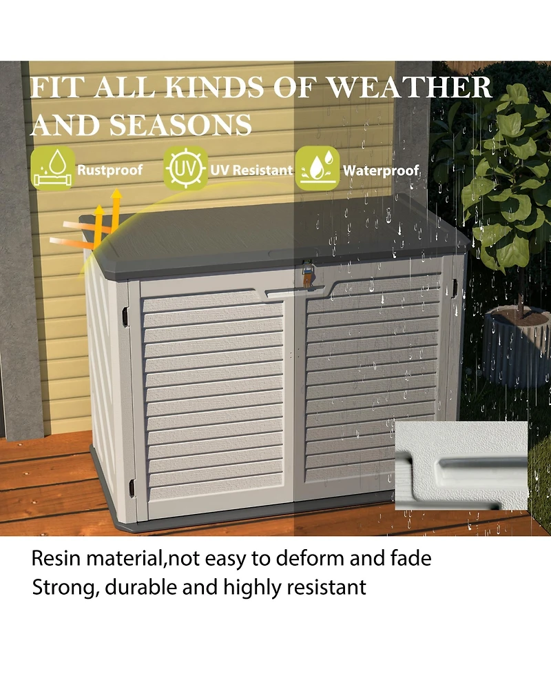 sumyeg 28 Cu. Ft. Lockable Outdoor Storage Cabinet Shed with Removable Shelf