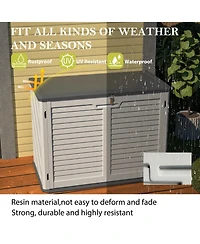 sumyeg 28 Cu. Ft. Lockable Outdoor Storage Cabinet Shed with Removable Shelf