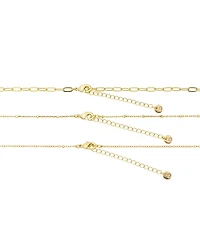 Unwritten Cubic Zirconia Safety Pin Celestial Pendant Trio Necklace Set