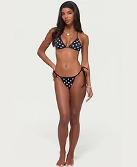 Womens Tora Reversible Polka Dot String Triangle Top Bikini Bottom