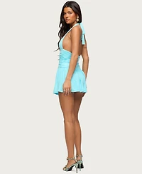 Edikted Women's Caterina Ruched Halter Neck Romper
