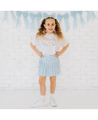 Sweet Wink Toddler Girls Patriotic Watercolor Short Sleeve T-Shirt