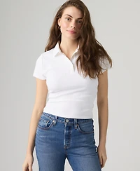 Levi's Women's Short-Sleeve Ribbed Polo Shirt