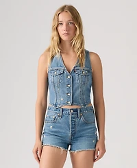 Levi's Women's Embroidered Mainline V-Neck Cotton Racer Vest