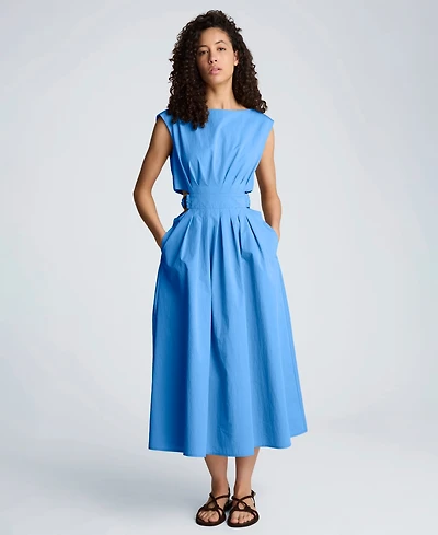 Kenneth Cole Women's Sleeveless Boat Neck Midi Dress