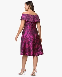 Xscape Plus Off-The-Shoulder Midi Dress