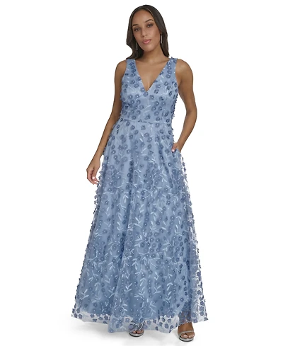 Eliza J Women's V-Neck Sleeveless Ball Gown