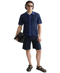 Scotch & Soda Men's Jacquard Knitted Short-Sleeve Shirt