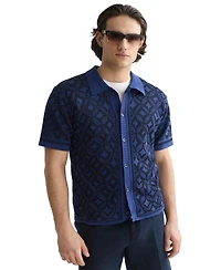 Scotch & Soda Men's Jacquard Knitted Short-Sleeve Shirt