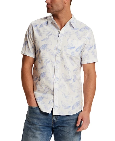 Weatherproof Vintage Men's Short-Sleeve Seersucker Print Shirt