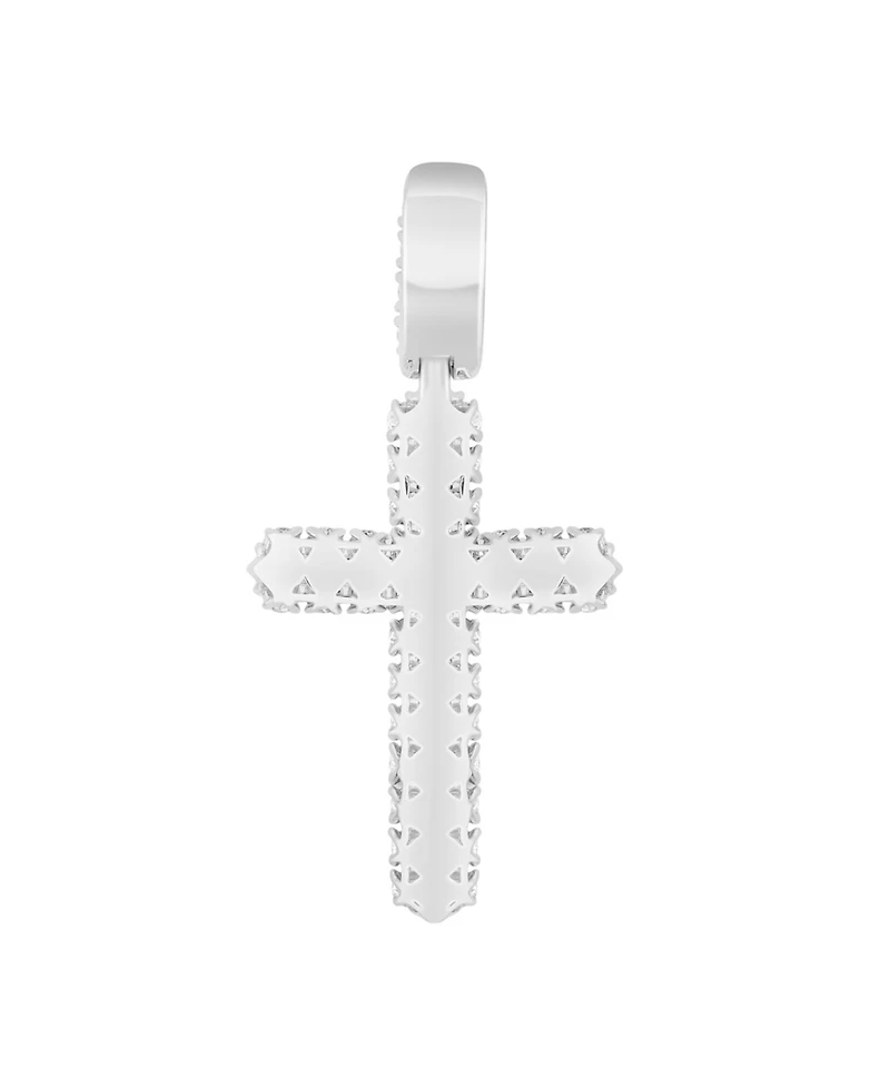 Macy's Men's Lab Grown Diamond (3-1/2 ct. t.w.) Cross Pendant in Sterling Silver