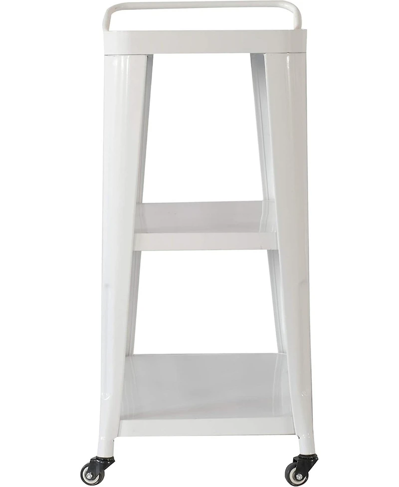 Flynama 3-Tier Metal Rolling Utility Cart with Swivel Wheels and Handle