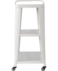 Flynama 3-Tier Metal Rolling Utility Cart with Swivel Wheels and Handle