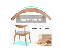 sumyeg Rubberwood Dining Chairs with Ergonomic Backrest and Cushioned Seat Set of 2