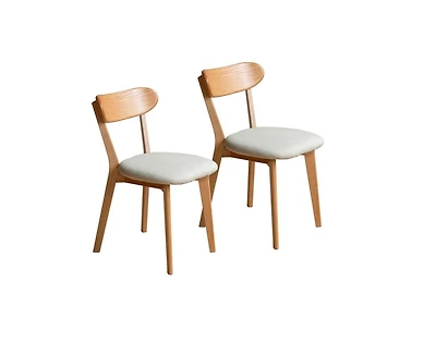 sumyeg 2 Piece Solid Oak Wood Fas Grade Dining Chair Set