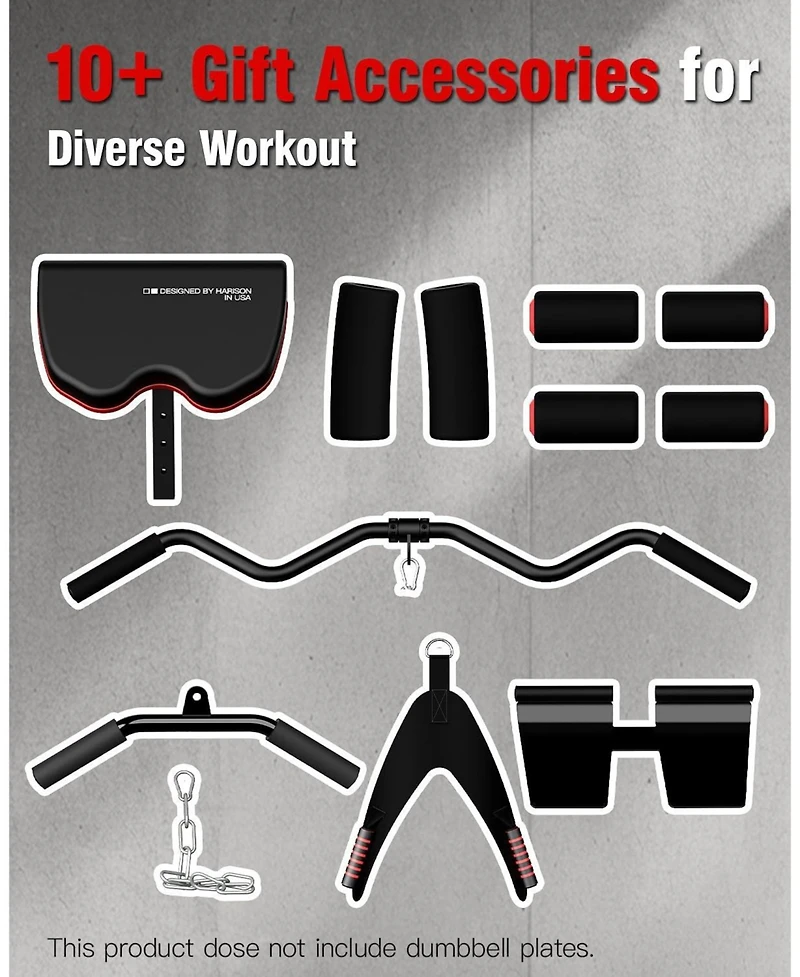 Harison Home Gym Full Body Workout Machine with Pulley System and Bench (Hrm-G11511)