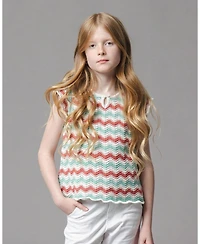 Hope & Henry Girls and Organic Flutter Sleeve Sweater Top