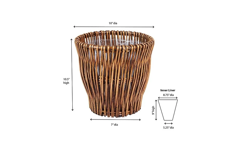 Household Essentials Small Reed Willow Waste Basket