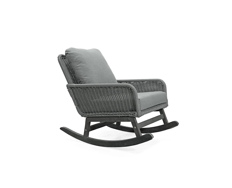 sumyeg Modern Wicker Rocking Chair with Cushions for Indoor and Outdoor (Set of 2)
