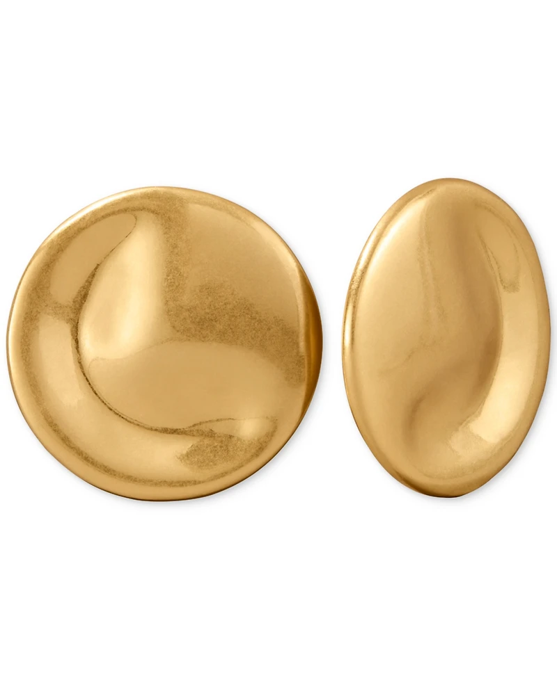 Donna Karan Worn 24k Gold Plated Oversized Wave Stud Earrings
