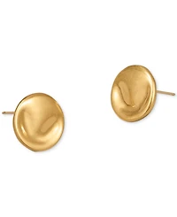 Donna Karan Worn 24k Gold Plated Wave Coin Stud Earrings