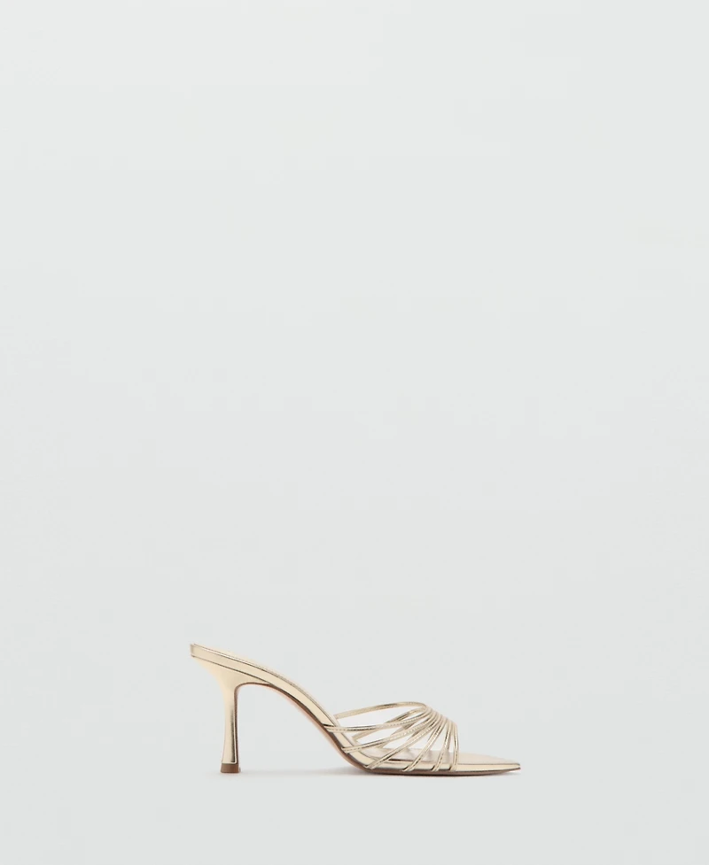 Mango Women's Metallic Strappy Heeled Sandals