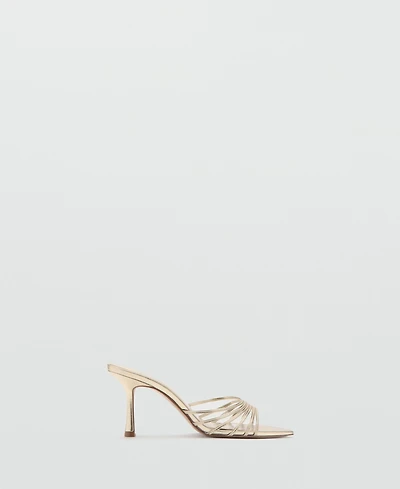 Mango Women's Metallic Strappy Heeled Sandals
