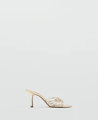 Mango Women's Metallic Strappy Heeled Sandals