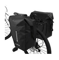 Aoligeijs Bike Panniers 2 Pack, 18L Waterproof Rear Rack Bicycle Bags with Roll Top Closure, Reflective Strips and Shoulder Strap for Commuting Travel