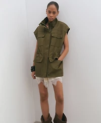 Mango Women's Pockets High-Neck Vest