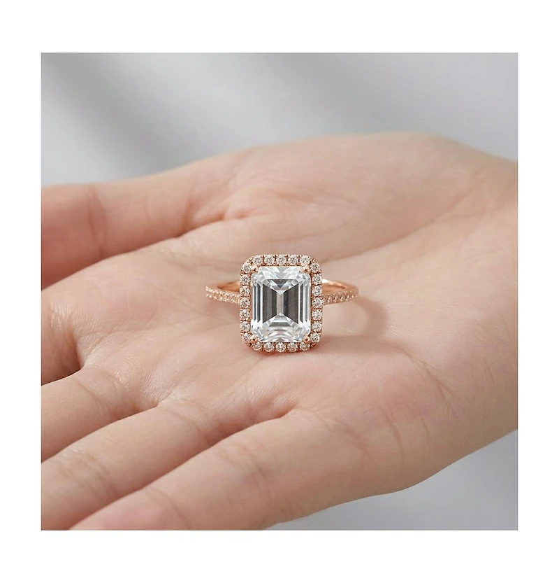 Sterling Silver Asscher-cut Cubic Zirconia Ring