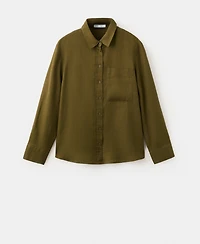 Mango Women's Pocket Linen Shirt