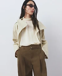 Mango Women's Belt Detail Straight Pants