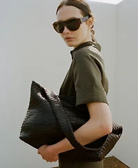 Mango Women's Braided Bucket Bag