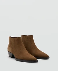 Mango Women's Suede Block-Heel Boots